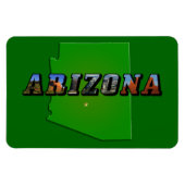 Arizona Map en Afbeelding Text Magneet (Horizontaal)