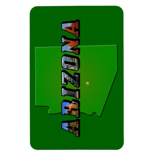 Arizona Map en Afbeelding Text Magneet (Verticaal)