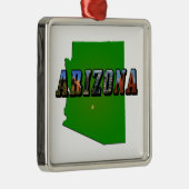 Arizona Map en Afbeelding Text Metalen Ornament (Rechts)