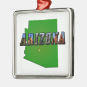 Arizona Map en Afbeelding Text Metalen Ornament (Links)