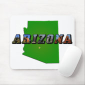Arizona Map en Afbeelding Text Muismat (Met muis)