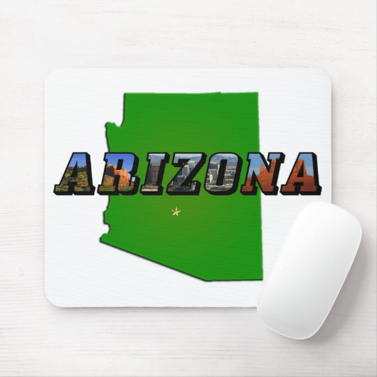 Arizona Map en Afbeelding Text Muismat (Met muis)
