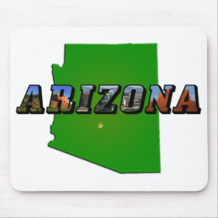Arizona Map en Afbeelding Text Muismat