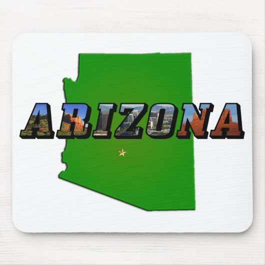 Arizona Map en Afbeelding Text Muismat (Voorkant)
