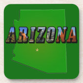 Arizona Map en Afbeelding Text Onderzetter (Voorkant)