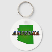 Arizona Map en Afbeelding Text Sleutelhanger (Voorkant)