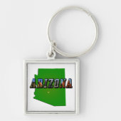 Arizona Map en Afbeelding Text Sleutelhanger (Voorkant)