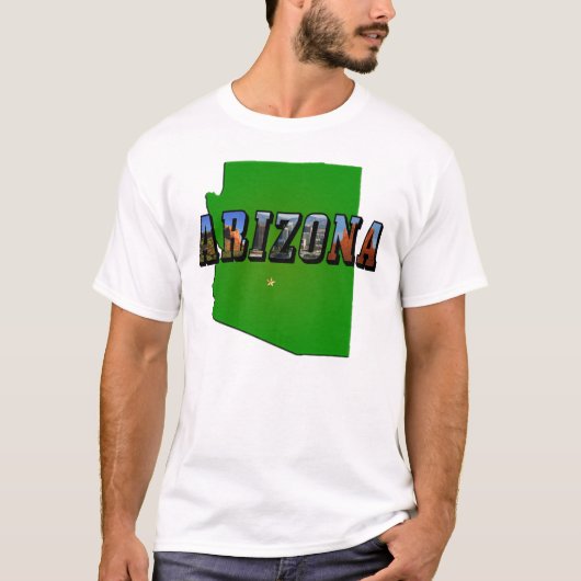 Arizona Map en Afbeelding Text T-shirt (Voorkant)