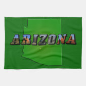 Arizona Map en Afbeelding Text Theedoek (Horizontaal)