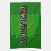 Arizona Map en Afbeelding Text Theedoek (Verticaal)