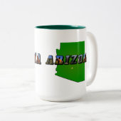 Arizona Map en Afbeelding Text Tweekleurige Koffiemok (Voorkant rechts)