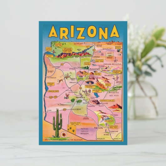 Arizona Map Flat Card (Staand voorkant)