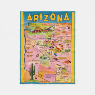 Arizona Map Fleece Deken