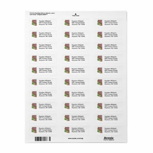 Arizona Map Return Label (Full Sheet)