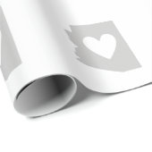 Arizona Map Shape Grey met White Heart Cadeaupapier (Rol Hoek)