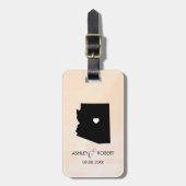 Arizona Map Wedding Bagagelabel met Couple's naam (Voorkant verticaal)