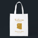 Arizona Map Wedding Welcome Bag voor Hotel Guests Boodschappentas<br><div class="desc">Het weekend van de bruiloft heet cadeautas voor gasten uit de stad voor je bruiloft,  met afbeelding van Arizona,  met hart dat je op de precieze locatie kunt plaatsen. Vul tas met je favoriete godies.</div>