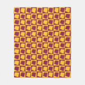 Arizona Maroon and Gold Check Pattern Fleece Deken (Voorkant)