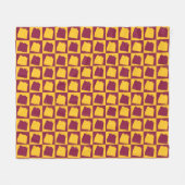 Arizona Maroon and Gold Check Pattern Fleece Deken (Voorkant (Horizontaal))