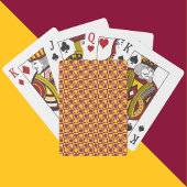 Arizona Maroon and Gold Checkerboard Pattern Pokerkaarten