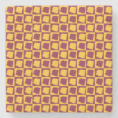 Arizona Maroon and Gold Checkerboard Pattern Stenen Onderzetter (Voorkant)