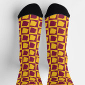 Arizona Maroon and Gold Grid Pattern Sokken (Top)