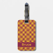 Arizona Maroon and Gold Pattern Personalize Bagagelabel (Achterkant verticaal)