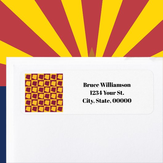 Arizona Maroon Gold Personalize Return Address Etiket