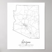 Arizona Minimal Street Map Poster (Voorkant)