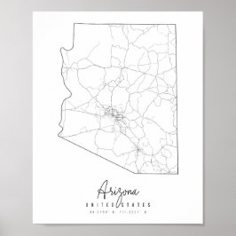 Arizona Minimal Street Map Poster