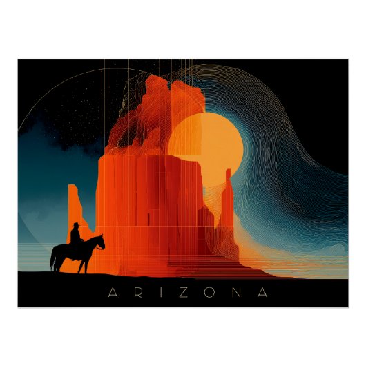 Arizona, Monument Valley, Minimalist Style Perfect Poster (Voorkant)