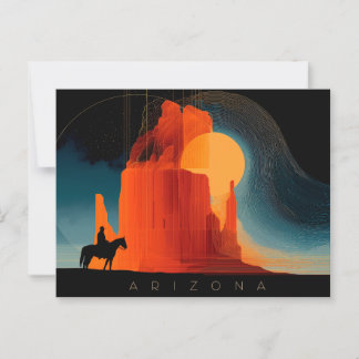 Arizona, Monument Valley, minimalistische stijl Briefkaart
