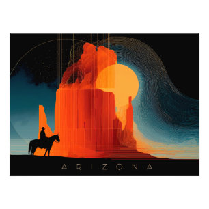 Arizona, Monument Valley, minimalistische stijl Foto Afdruk
