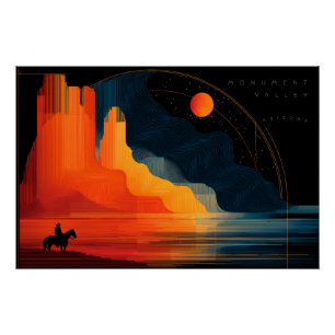 Arizona, Monument Valley, minimalistische stijl Perfect Poster
