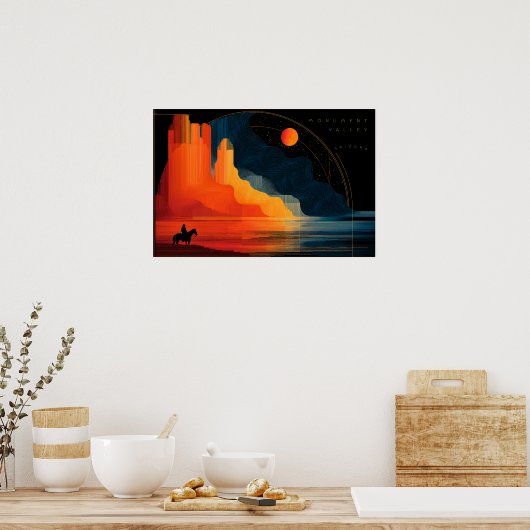 Arizona, Monument Valley, minimalistische stijl Poster (Keuken)