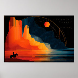 Arizona, Monument Valley, minimalistische stijl Poster