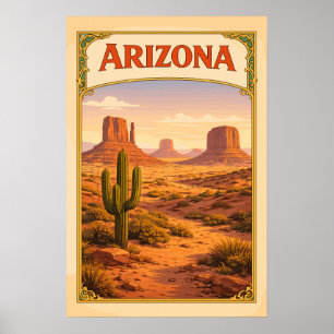 Arizona Monument Valley Retro Poster