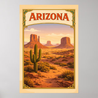 Arizona Monument Valley Retro Poster