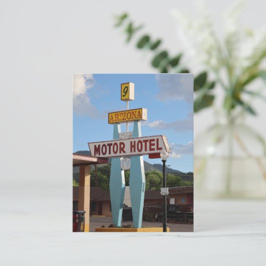Arizona Motor Hotel aan Route 66 Briefkaart (Staand voorkant)