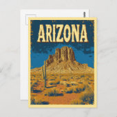  Arizona Mountain Rock Desert Travel Briefkaart (Voorkant / Achterkant)