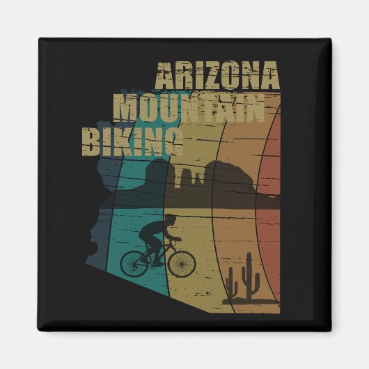 Arizona mountainbiken vintage magneet (Voorkant)