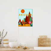 Arizona ~ Mountains, Cacti and Horse Desert Poster (Keuken)