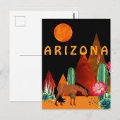 Arizona ~ Mountains, Desert, Horse and Full Moon Briefkaart (Voorkant / Achterkant)