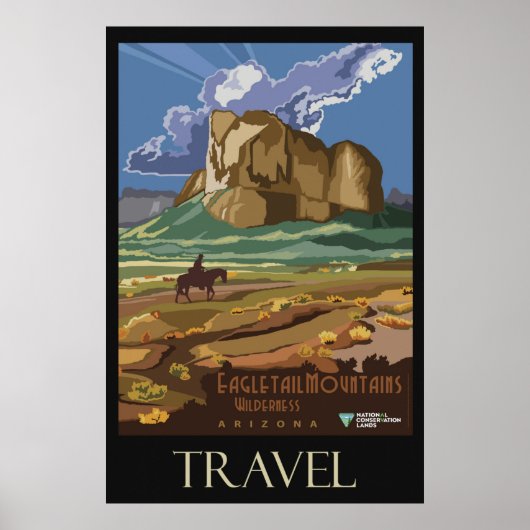 Arizona Mountains  Retro Travel Poster (Voorkant)