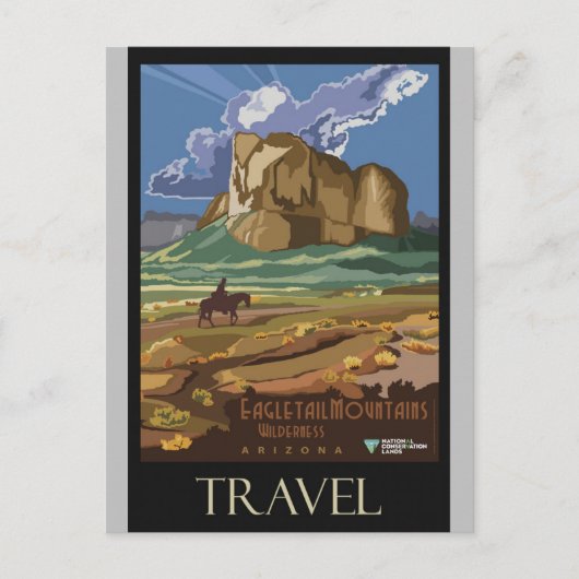 Arizona Mountains  Retro Travel Poster Briefkaart (Voorkant)