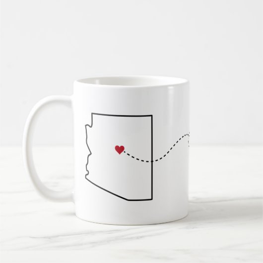 Arizona naar Maine - Heart2Heart Coffee Mok (Links)