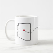 Arizona naar New York - Heart2Heart Coffee Mok (Links)