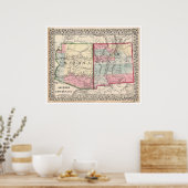 Arizona New Mexico Map 1867 Poster (Keuken)