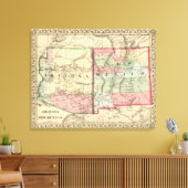 Arizona, New Mexico Map van Mitchell Canvas Afdruk (Insitu (Woonkamer))