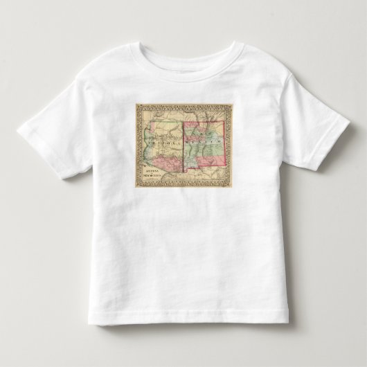 Arizona, New Mexico Map van Mitchell Kinder Shirts (Voorkant)